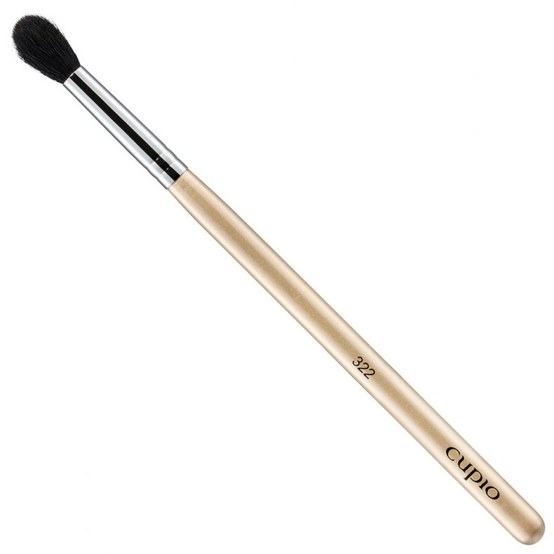 Hochwertiger Make-up-Pinsel 322 von Cupio mit schwarzer Borste und goldfarbenem Griff