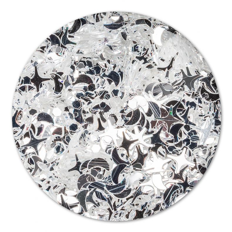 Stern- und Fischförmige Glitzer-Dekostreuer in transparenten und metallic Farben für Bastelarbeiten