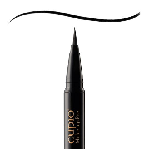 silk_touch_cHBkzVfI7YCixX Schwarzer Cupio Make-up Pro Eyeliner mit feiner Spitze und geschwungener Linie