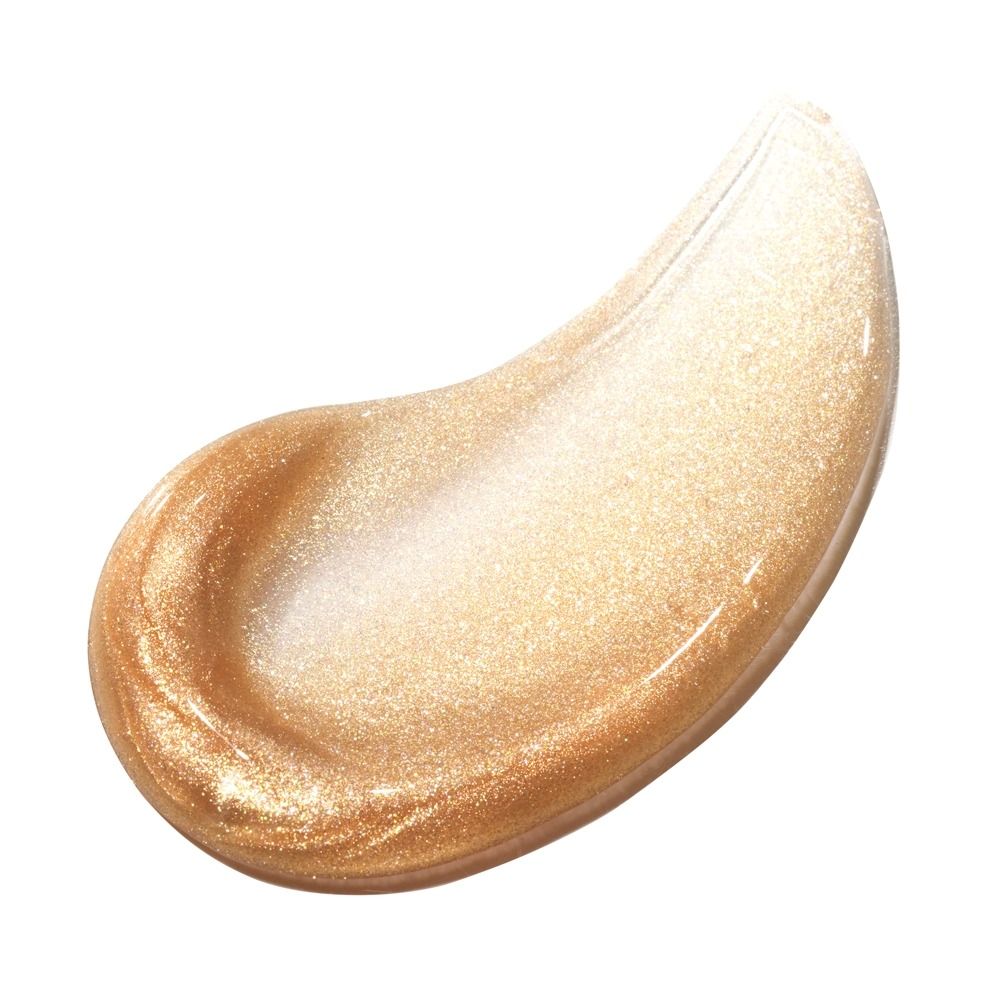 Textur einer goldenen Hautpflegecreme mit schimmerndem Effekt