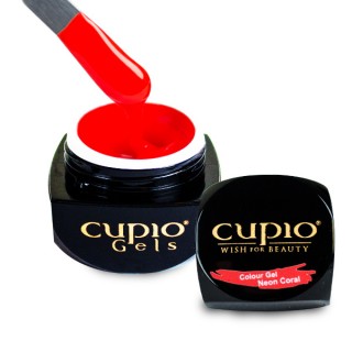 colour_gel_neon_coral_copy Cupio Farbgel Neon Coral im Tiegel mit Pinsel
