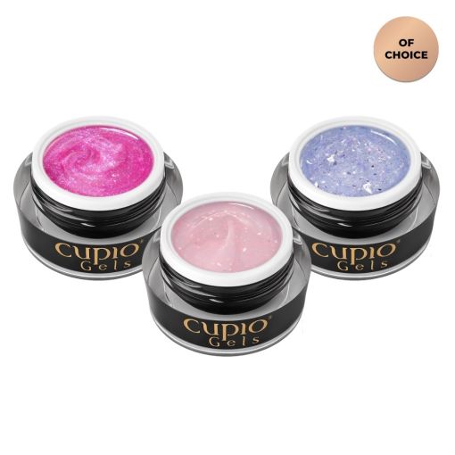 Geschenkset – Special Effect Aufbaugele Drei Töpfe Cupio Gels in Pink, Rosa und Blau für Nagelkunst