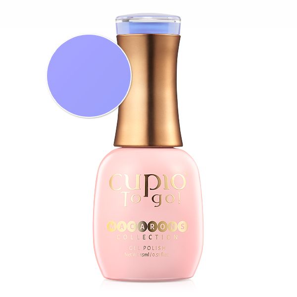 to_go_macarons_curacao Flasche mit Cupio To Go! Macarons Gel Polish in zartem Pastellviolett
