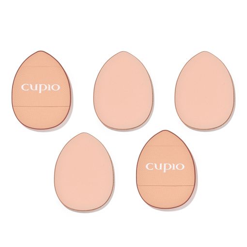 bureti_beauty_drop_c8610_c Fünf Eiform Make-up Schwämme in Peachfarbe mit Cupio-Logo