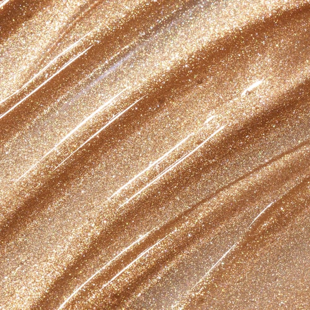 Detailaufnahme eines bronzefarbenen Glitzer-Lacks mit schimmerndem Effekt