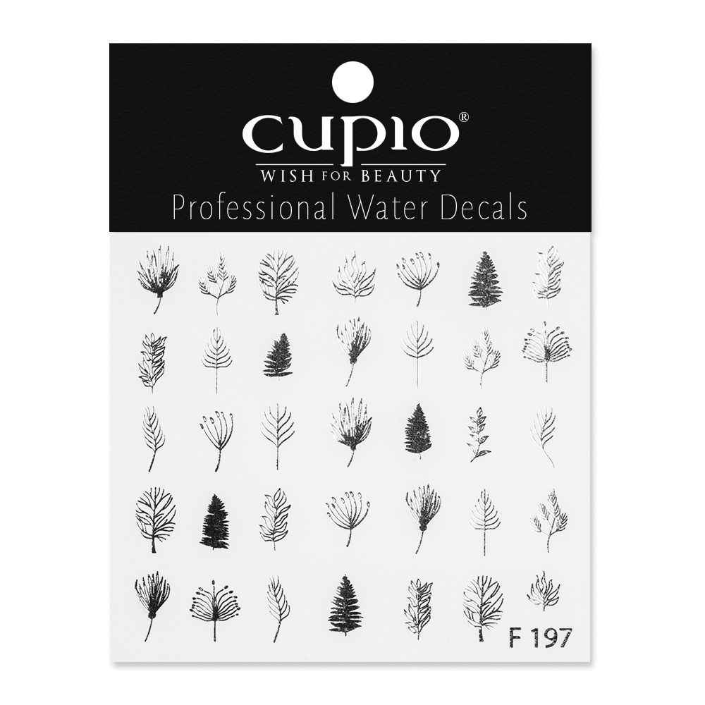 Packung mit professionellen Wasser Decals von Cupio, ökologischen Motiven für Nageldesigns