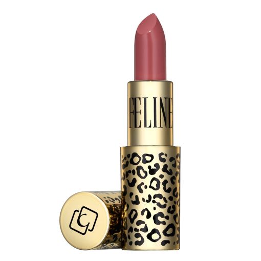enemies_to_lovers_c8649 Stylischer, matte Lippenstift mit goldener Hülle im Leopardenmuster, ideal für glamouröse Looks.