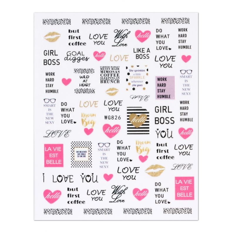 Bunte Motivationssticker mit verschiedenen Sprüchen und Designs, ideal für Kreativprojekte.