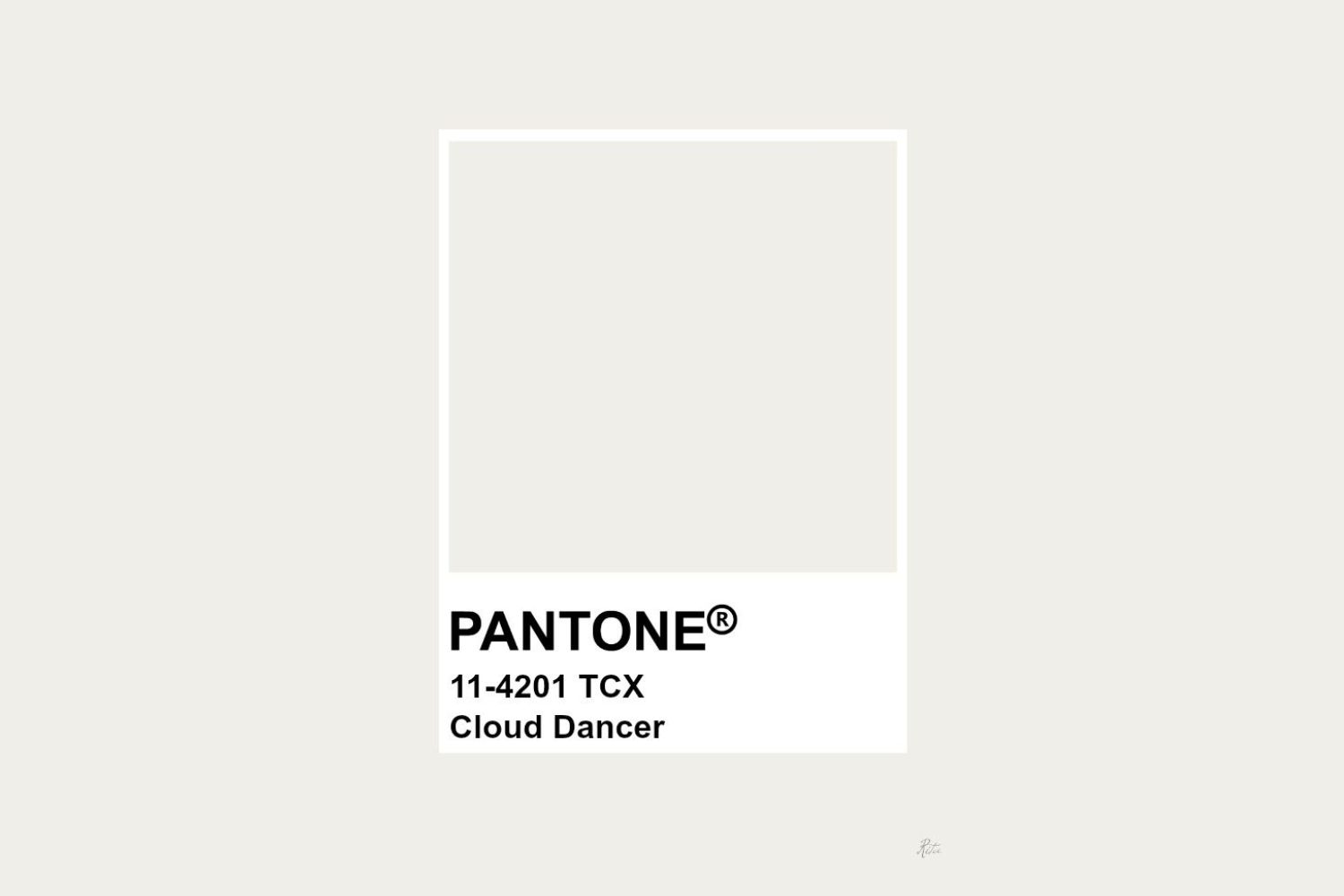 Pantone Farbkarte 11-4201 TCX Cloud Dancer weißgrau