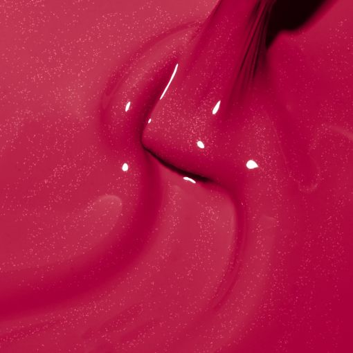 c9424_c Detaillierte Ansicht einer glatten, roten Farbe, die aus einem Behälter fließt