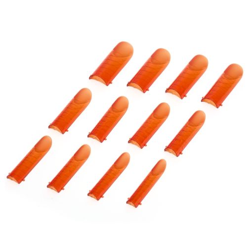 d0457_d Orangefarbene Silikon-Finger in verschiedenen Größen, ideal für Handwerk und kreative Projekte