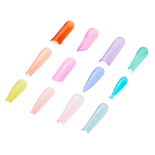 d0455_e Bunte Nagelspitzen in verschiedenen Formen für Nageldesigns