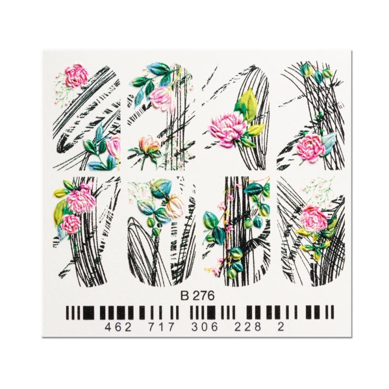 Florale Nail Art Sticker mit verschiedenen Blumenmotiven für kreative Nageldesigns