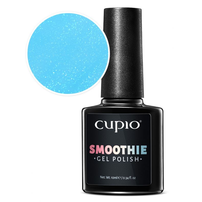 smoothie_blue_mermaid Cupio Smoothie Gel Nail Polish in strahlendem Blau mit schimmernden Glitzerpartikeln