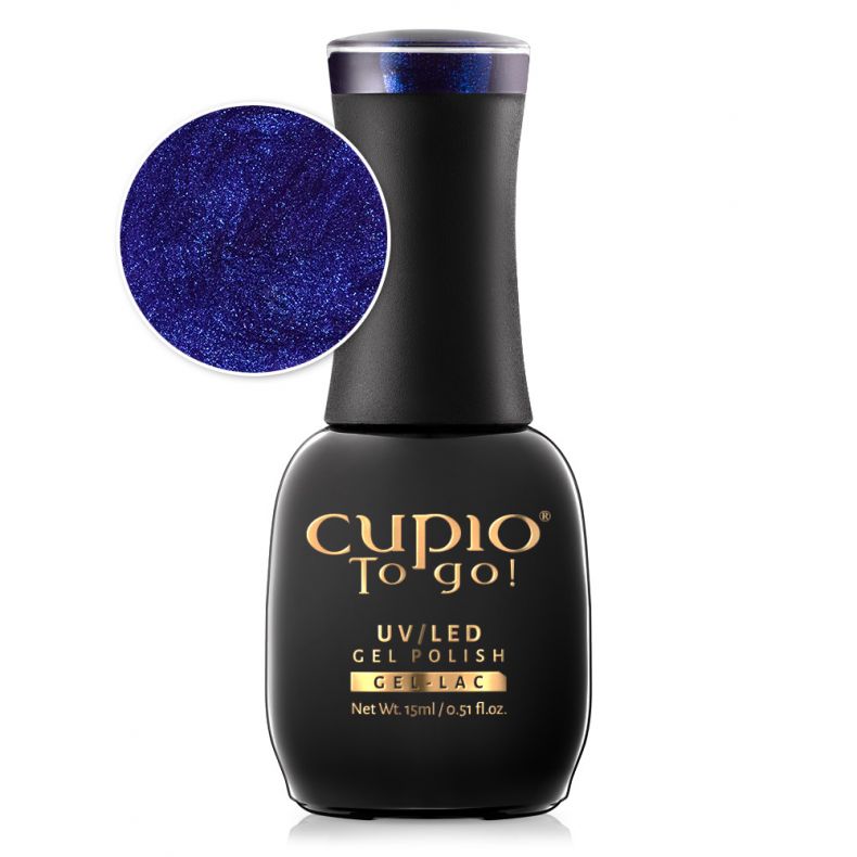 Cupio To Go! UV/LED Gel Nagellack in glänzendem Blau, 15ml Flasche