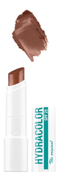 Hydracolor The Original getönter Lippenpflegestift SPF 25 in Braun mit passendem Farbabstrich