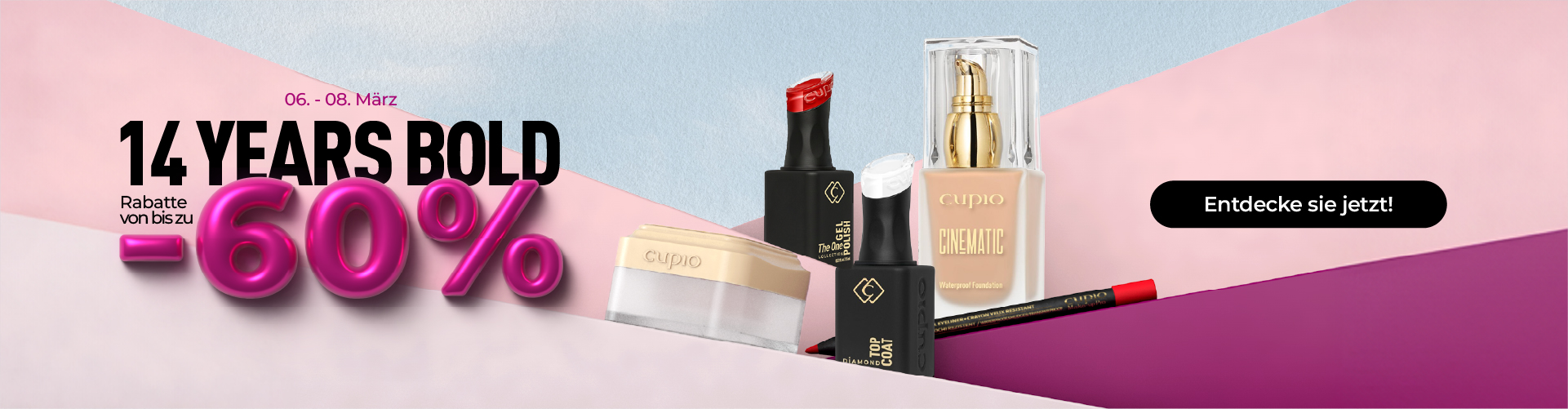 Cupio Jubiläumsaktion: bis zu 60% Rabatt auf Make-up