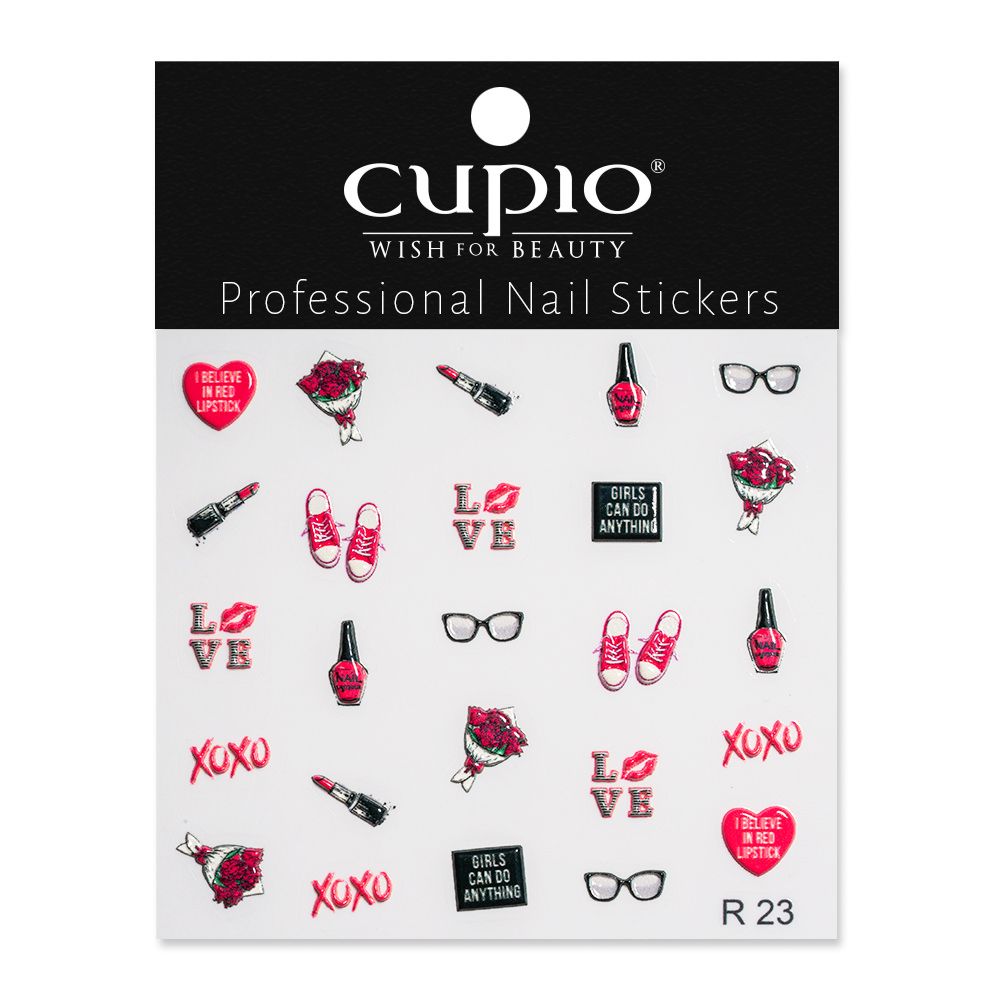 Professionelle Nagelsticker von Cupio mit Lippen, Herzen und Sprüchen