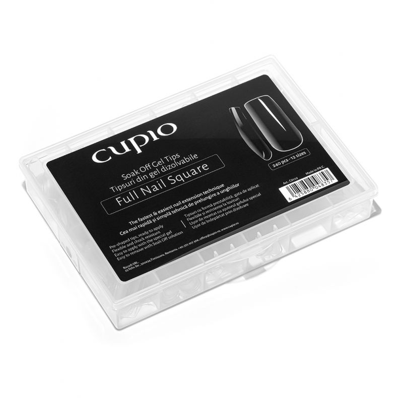 full_nail_square Set von Cupio Soak Off Gel Tips in voller quadratischer Form