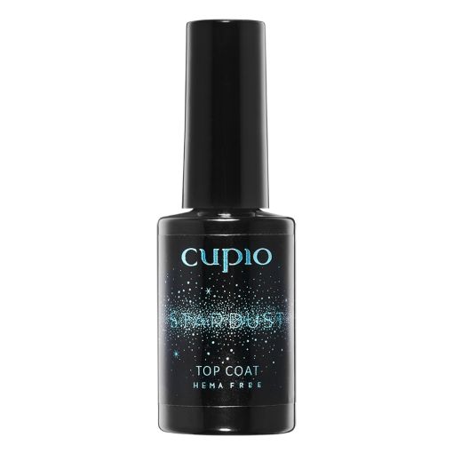 stardust_c7027 Cupio Stardust Top Coat in schwarzer Flasche, HEMA-frei für glänzende Nageloberflächen