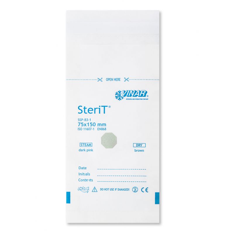 hartie_de_sterilizat_vinar_75x150mm Sterilisierpackung von Vinar für medizinische Anwendungen, 75x150 mm