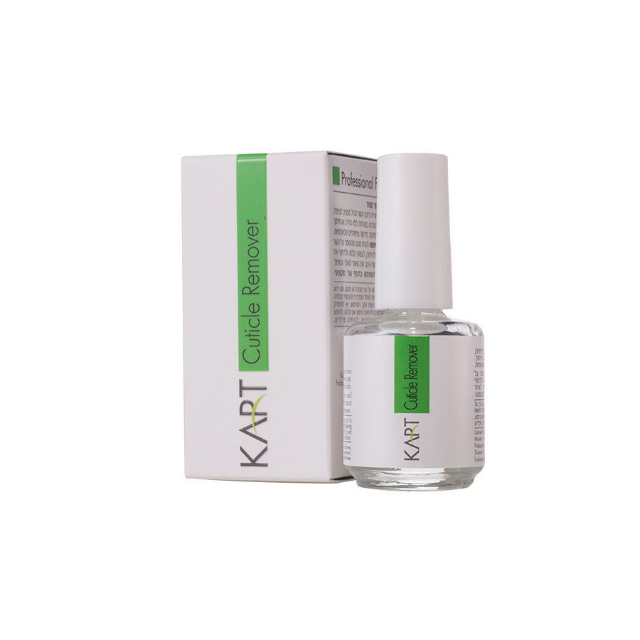 Flasche mit KART Cuticle Remover und Verpackung, ideal zur Nagelhautpflege