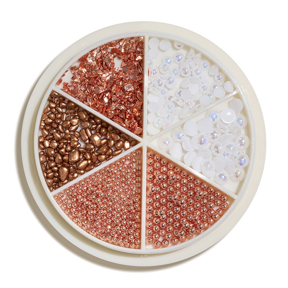 Bunte Glitzersteine in einer runden Dose, ideal für Bastelarbeiten