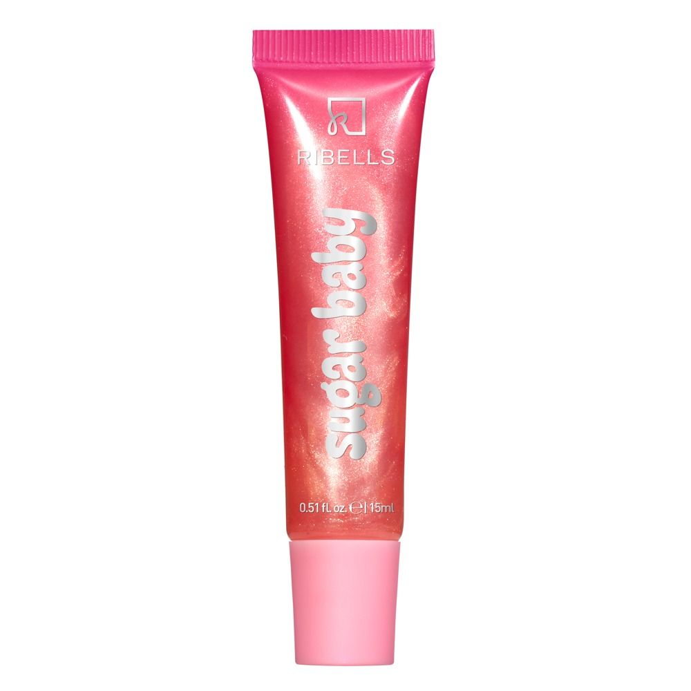 Ribells Sugar Baby Lippen-Gloss – Peachy Pop 15ml von Cupio, rosa-peachfarbener Lipgloss mit feinem Schimmer für sofortigen Volumeneffekt und intensiven Glanz