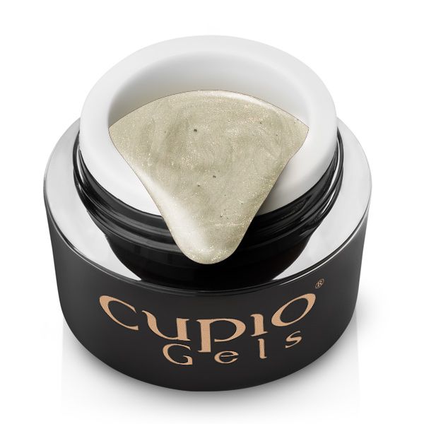 gel_color_one_layer_angel_wings Öffnendes Glasgefäß mit silbernem Glitzer Gel von Cupio Gels