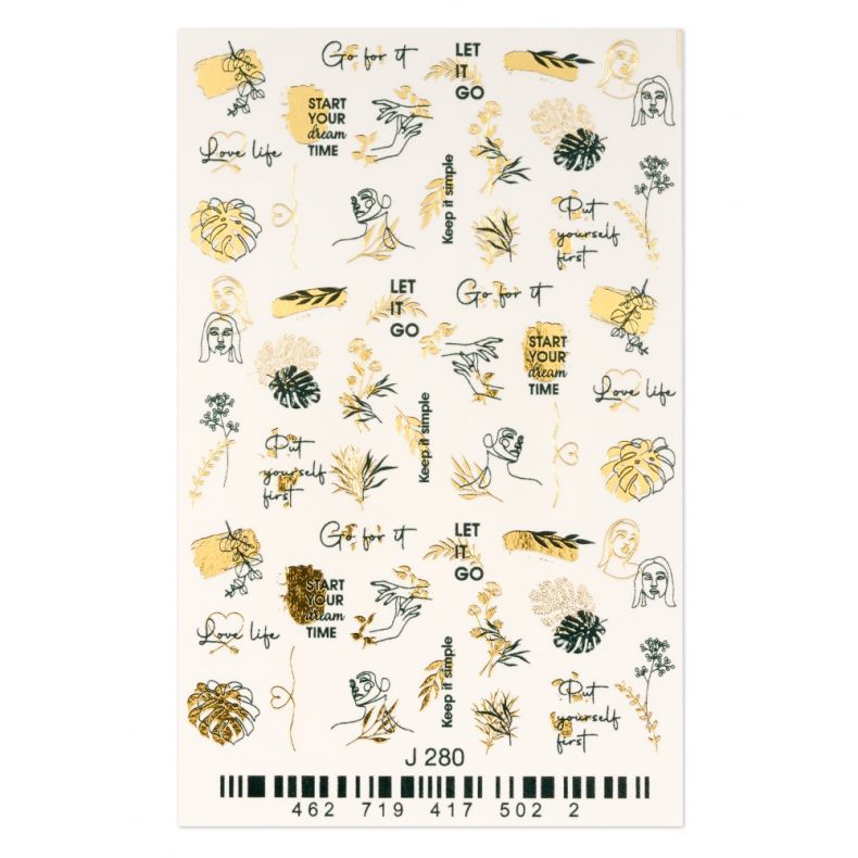Inspirierender Bilderbogen mit verschiedenen Sprüchen und floralen Designs