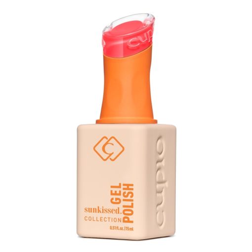 Cupio Gel Polish aus der Sunkissed Collection mit orangefarbigem Flaschenverschluss und pinkem Gel