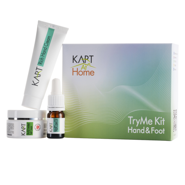 TryMe-Kit-hand-Foot-600x600 KART TryMe Kit bestehend aus Handcreme, Fußcreme und Öl zur Hautpflege.