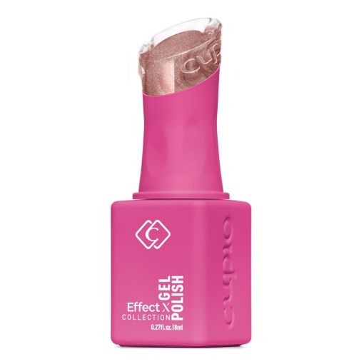 Cupio Effekt Gel Nagellack Flasche in Pink mit glitzerndem roséfarbenem Inhalt