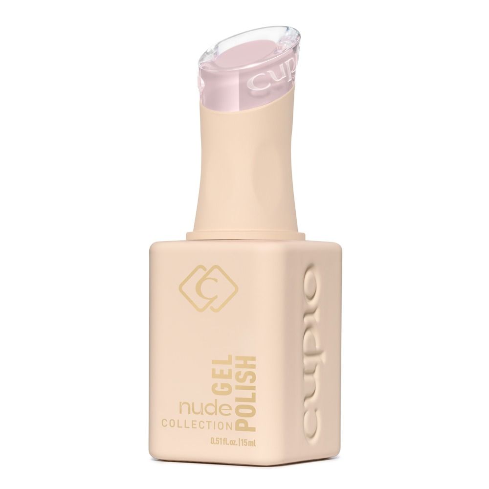 Produktbild von Cuccio Nude Collection Gel Polish in hellem Nude, 15 ml, in mattierter Flasche mit rosa Kappe
