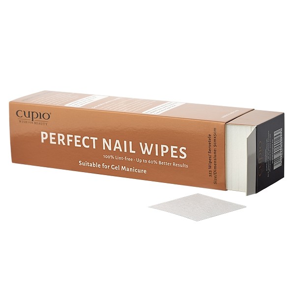 servetele_325 Packung mit Cupio Perfect Nail Wipes, 100% fussel- und störungsfrei, ideal für Gel-Maniküre.