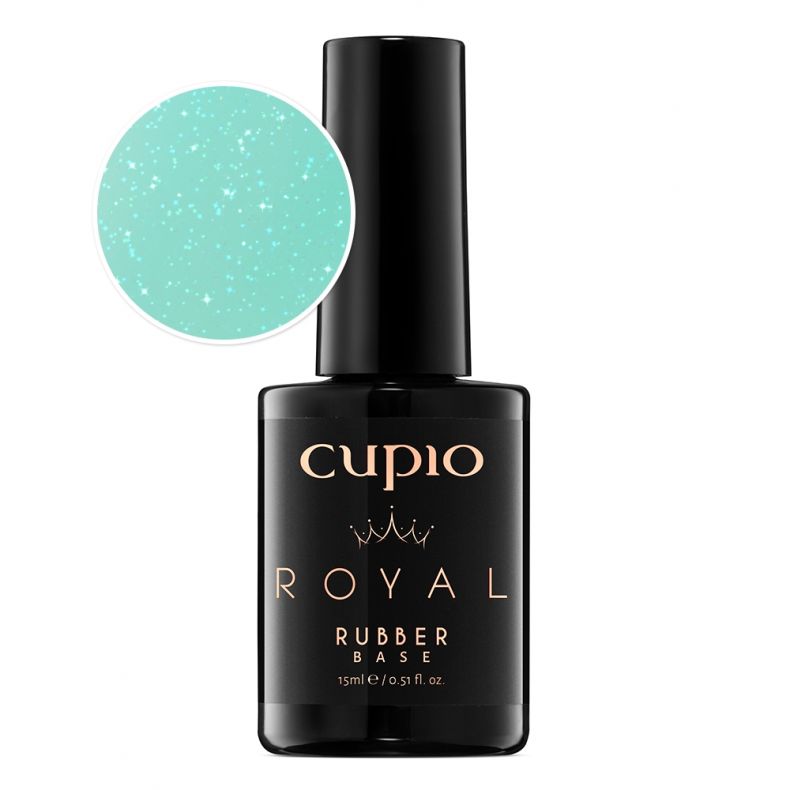 rubber_royal_aristocratic_c7203 Cupio Royal Rubber Base 15ml mit glitzerndem türkisen Farbton