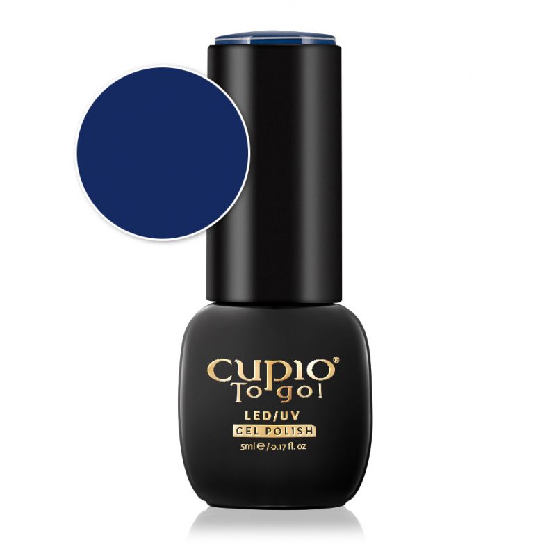 Dunkelblauer Gel-Nagellack von Cupio To go!, 5ml Flasche