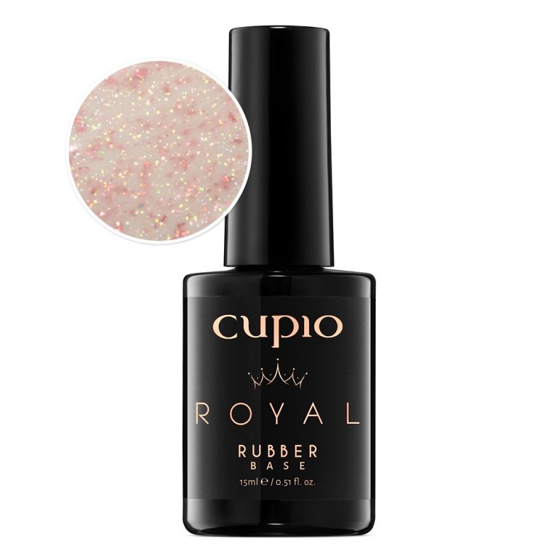 rubber_royal_my_lady_c7206 Cupio Royal Rubber Base 15ml, Gummibasis mit Glitzereffekt für Nagelkunst