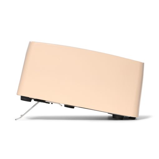 Moderner Toaster in Beige, Seitenansicht