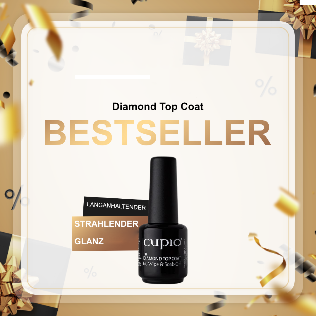 Bestseller-Diamond-Top-Coat Cupio Diamond Top Coat, langanhaltender strahelnder Glanz, Bestseller.