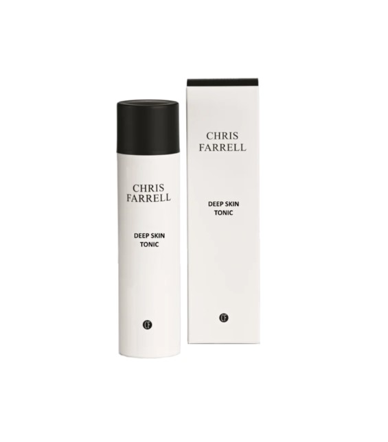 Chris Farrell Deep Skin Tonic in Flasche und Verpackung, Hautpflegeprodukt