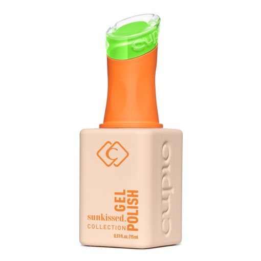 Cupio Gel Polish Sunkissed Collection, 15 ml Flasche mit orangefarbener Kappe und grünem Detail