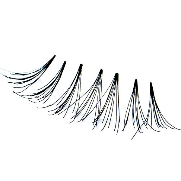 Detailaufnahme von schwarzen künstlichen Wimpern für Augen-Make-up