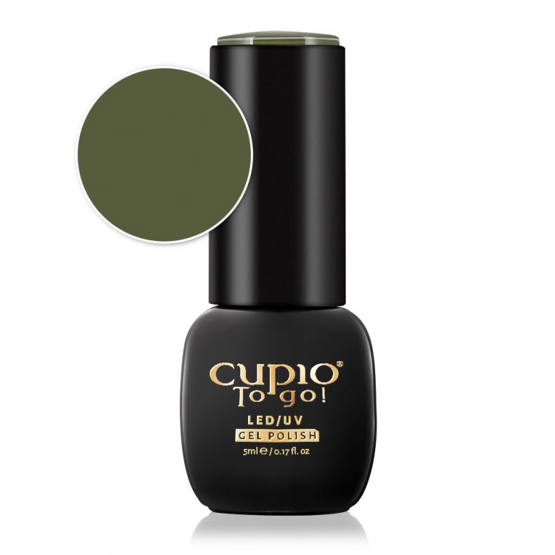 Flasche mit Cupio To Go! LED/UV Gel Polish in Dunkelgrün, 5ml