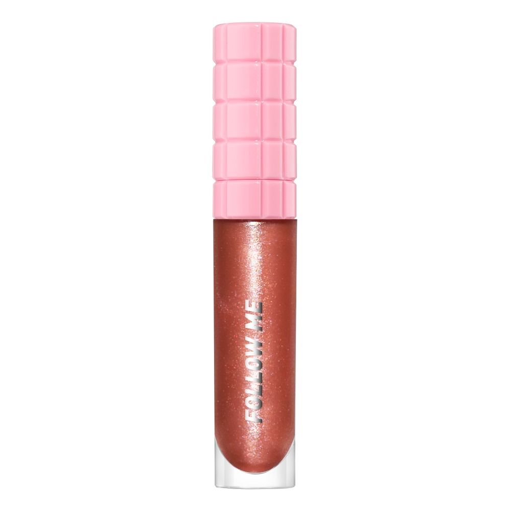 FOLKOWSKIE Lipgloss in schimmerndem Rosé-Bronze, flüssiger Lippenstift mit strukturierter rosa Kappe