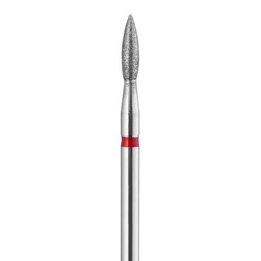 bit_diamant_flacara_ascutita_rosie_2-5_c8100 Hochwertige Diamantfeile für die professionelle Nagelpflege, spitzer Kopf für präzise Anwendungen