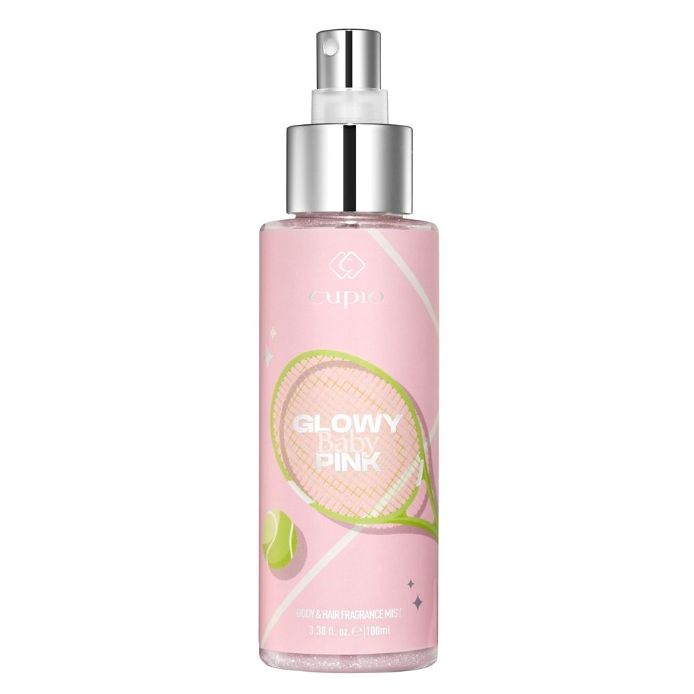 Rosa Cupio Glowy Baby Pink Body & Hair Fragrance Mist 100 ml in Sprühflasche mit silbernem Zerstäuber