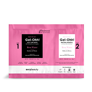 Produktbild des Avry Beauty Gel-Ohh! Lip Spa Sets: zweistufige Lippenpflege mit Rose Water Lip Scrub und Manuka Honey Lip Mask in pinker Verpackung