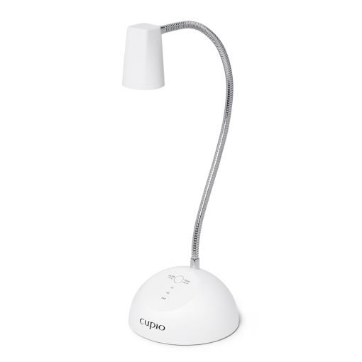 lampa_flex Tischlampe mit flexiblem Arm und runder Basis in Weiß von Cupio