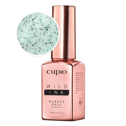 rubber_base_wild_ink_sea_blue_c7466 Flasche Cupio Wild Ink Rubber Base mit schwarzem Glitzer in mintgrüner Farbe
